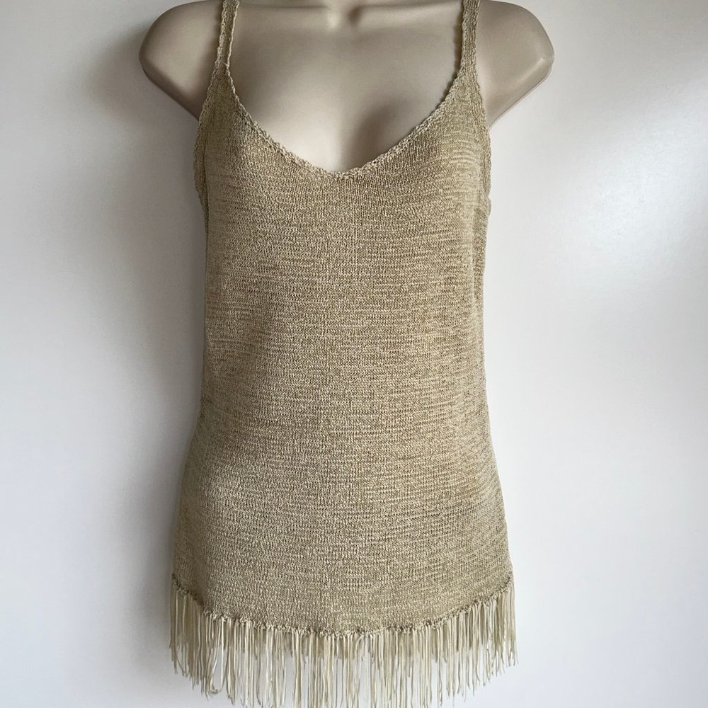 NWT SISTERS Knit Tank Size Medium Fringe Hem